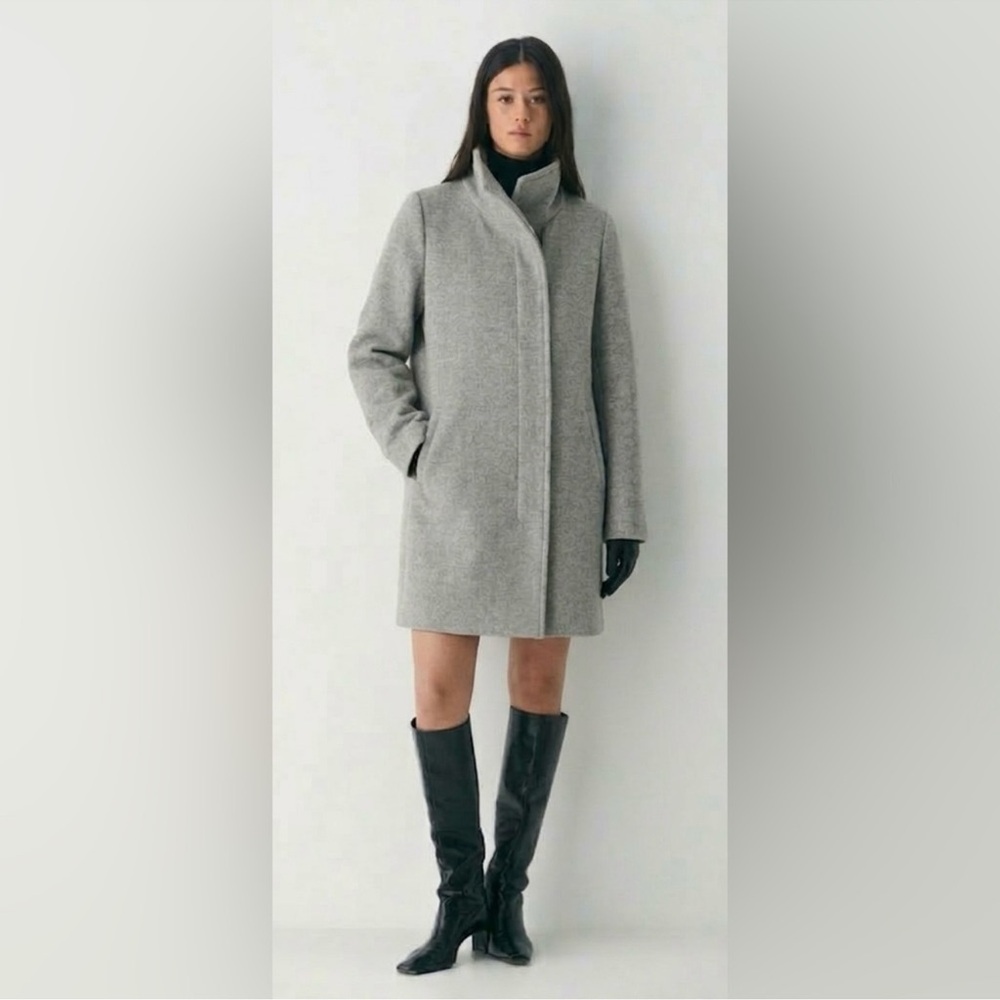 Aritzia Babaton Wool Cashmere Funnel Neck Mid-Length Coat